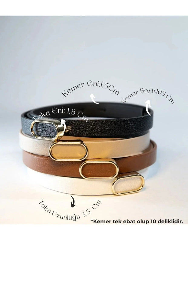Ultra İnce Minimal Kadın Kemer – Modern Stil 4lü