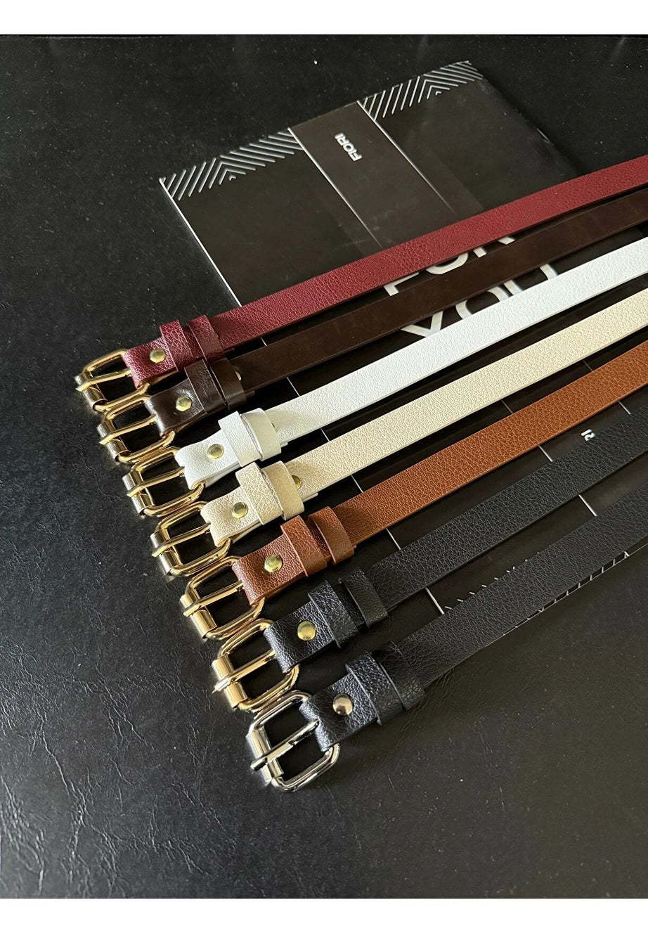 Kare Tokalı İnce Kadın Kemer – Zarif Bel Vurgusu 7li